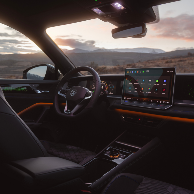 Detalle del interior de un Volkswagen Tayron