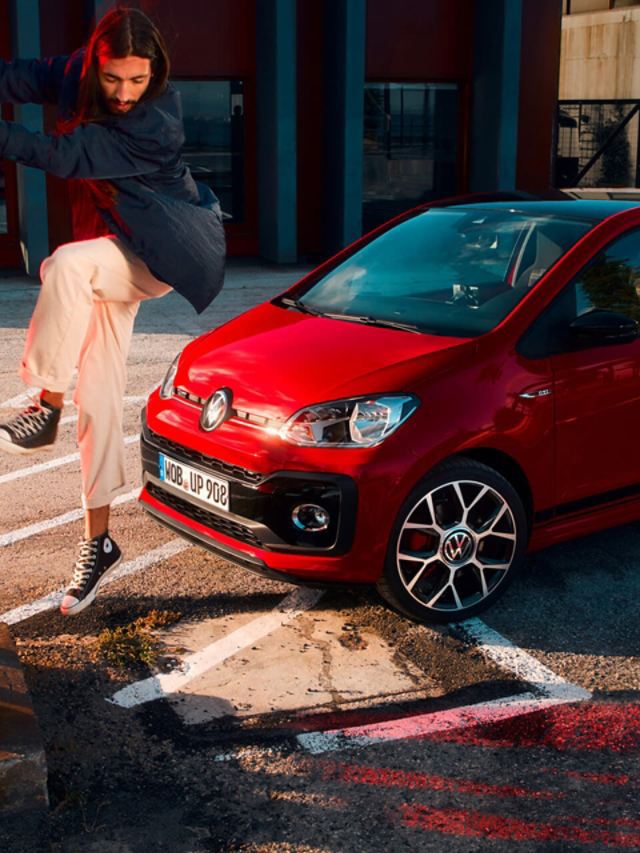 A red Volkswagen up!
