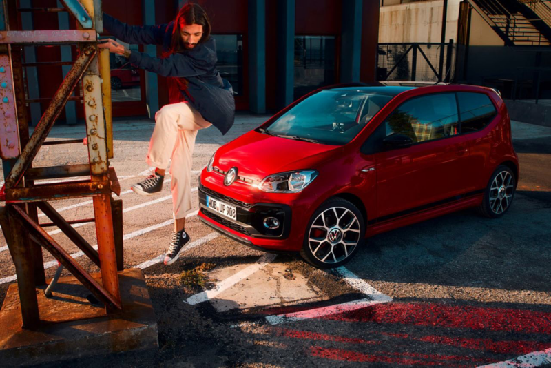 A red Volkswagen up!