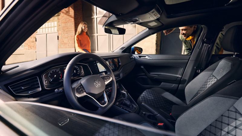 A side-on view of the Polo's cockpit