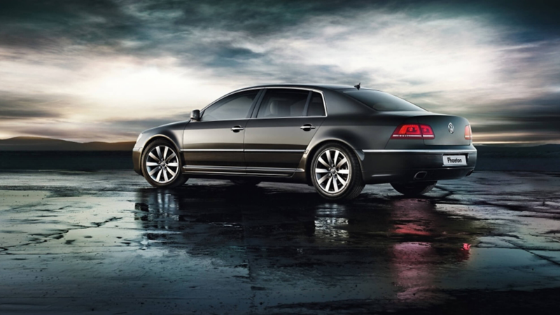 A parked Black Phaeton car