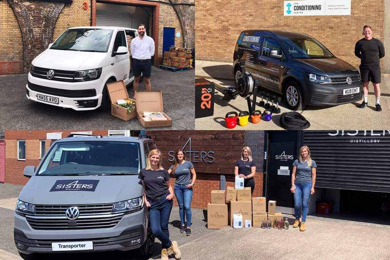 Collage of 3 businesses and their Volkswagen Commercial Vehicles