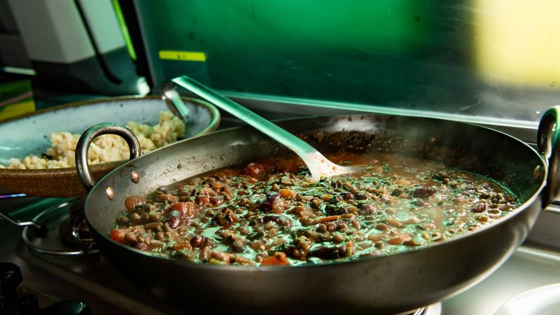 Five minute dhal cooking on the stove 