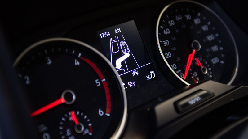 interior shot of panel van dashboard