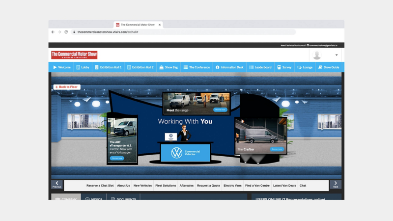 Image showing the virtual motorshow on a computer screen. 