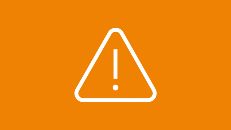 Symbol Warndreieck in orange und weiß
