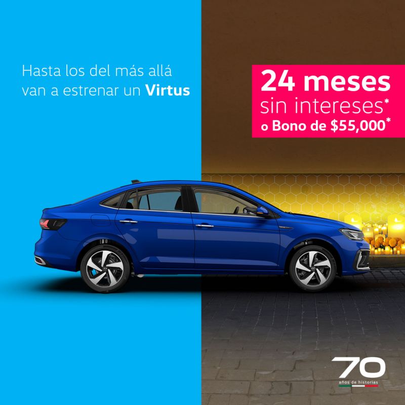 Virtus de Volkswagen. Auto sedán nuevo a 24 meses sin intereses. Promoción de octubre 2024.