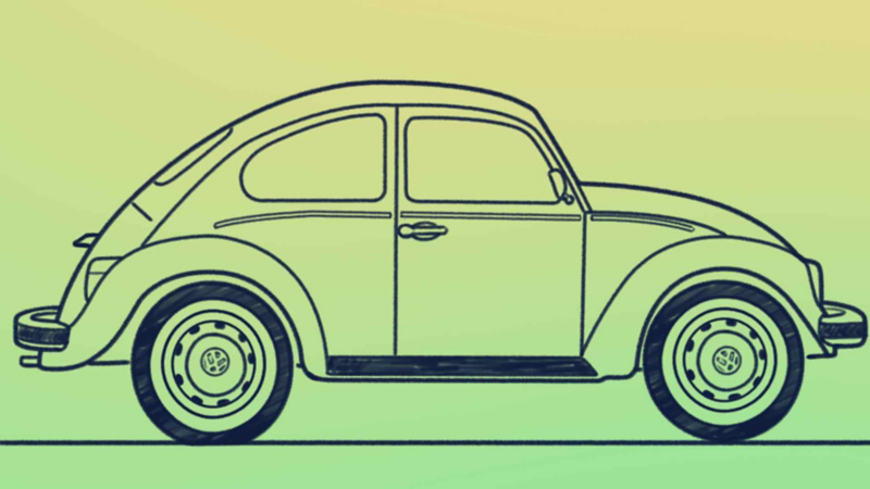 Vector de Vocho, auto clásico de Volkswagen. 