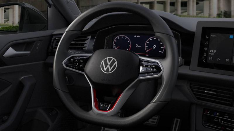 Volante multifunciones de Volkswagen con botones de acceso rápido a asistentes.