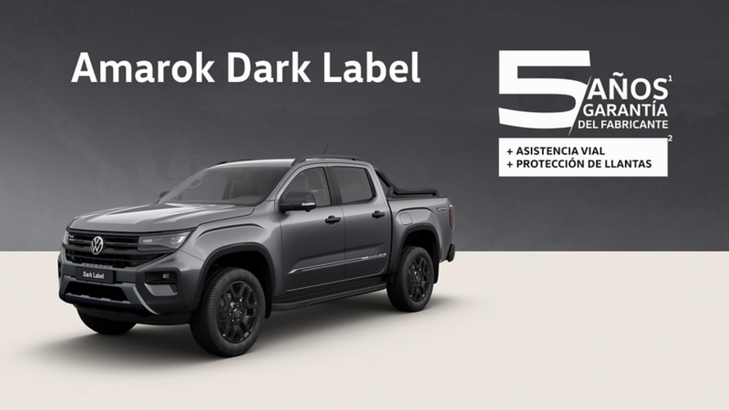 Volkswagen Amarok Dark Label MY2026 con garantía de 5 años y protección de llantas