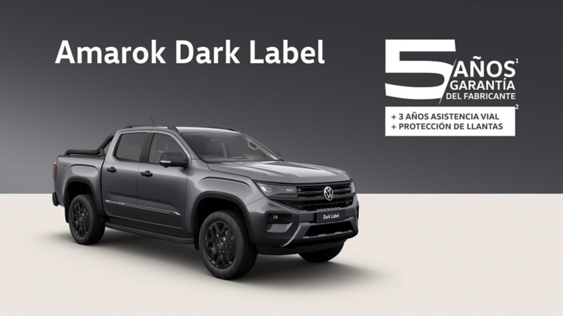 Volkswagen Amarok Dark Label 2026 con servicio de protección de llantas y 5 años de garantía