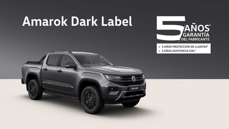 Volkswagen Amarok Dark Label 2026 con servicio de protección de llantas y 5 años de garantía
