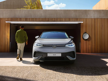 Image of electric car parking in garage