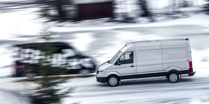 Volkswagen Crafter möte i snö