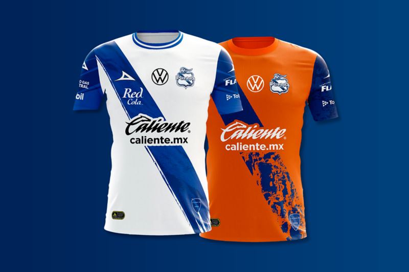 Jersey oficial de Club Puebla torneo Clausura 2023 de la Liga BBVA MX con patrocinio de Volkswagen