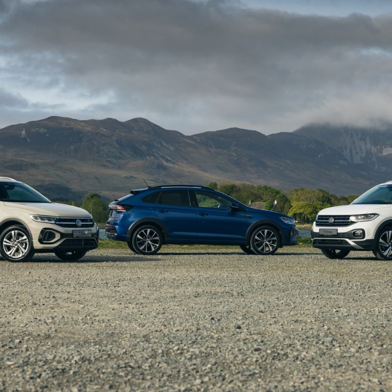 SUV range shot in scenic landscape in Ireland
