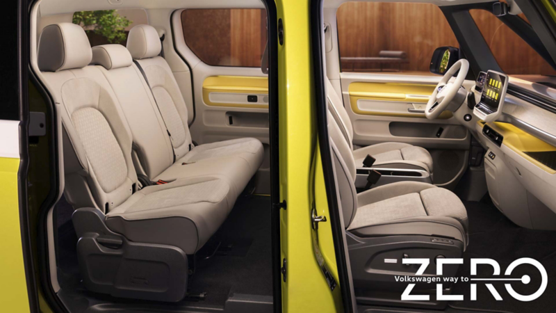 Asientos de nueva van eléctrica Volkswagen ID. Buzz.