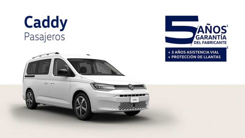 Caddy Pasajeros MY2026 con servicio de protección de llantas y 5 años de garantía