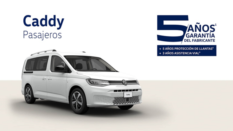 Caddy Pasajeros MY2026 con servicio de protección de llantas y 5 años de garantía