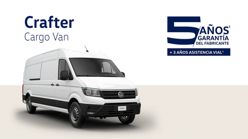 Adquiere un Crafter Cargo 2026 con 5 años de garantía y 3 años de asistencia vial