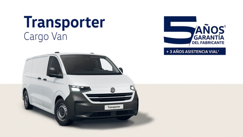 Transporter Cargo Vabn ahora incluye 5 años de garantía y 3 años de asistencia vial