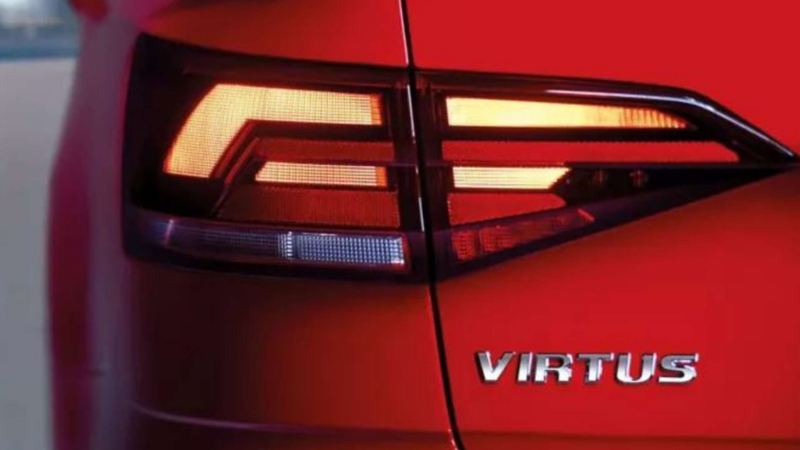 Imagen de luces traseras del auto sedán Virtus 2021 de Volkswagen