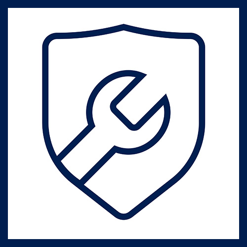 Icono de servicio de ajuste para refacciones originales de Volkswagen. 