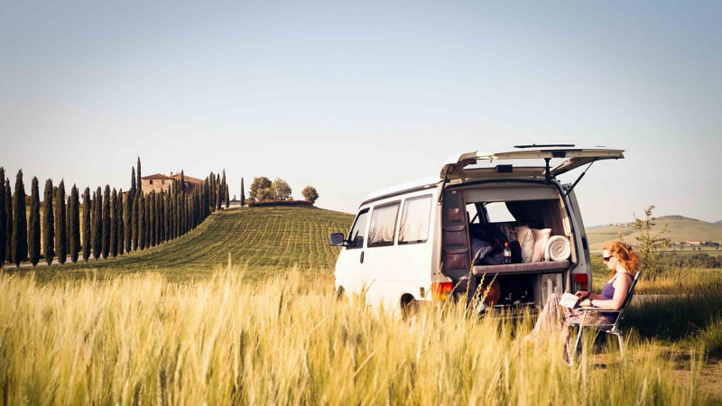 Camping in Italy.