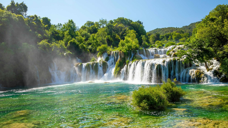 A waterfall on the Adriatic Sea