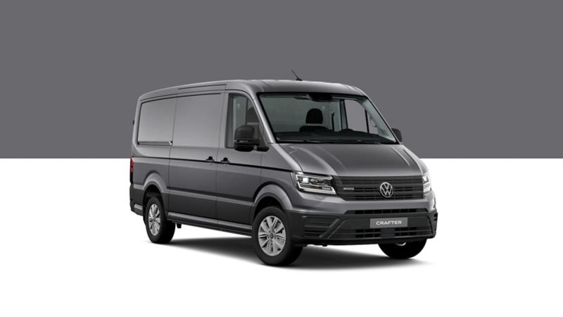  Indiumgrå VW Crafter Compact Edition stor skåpbil