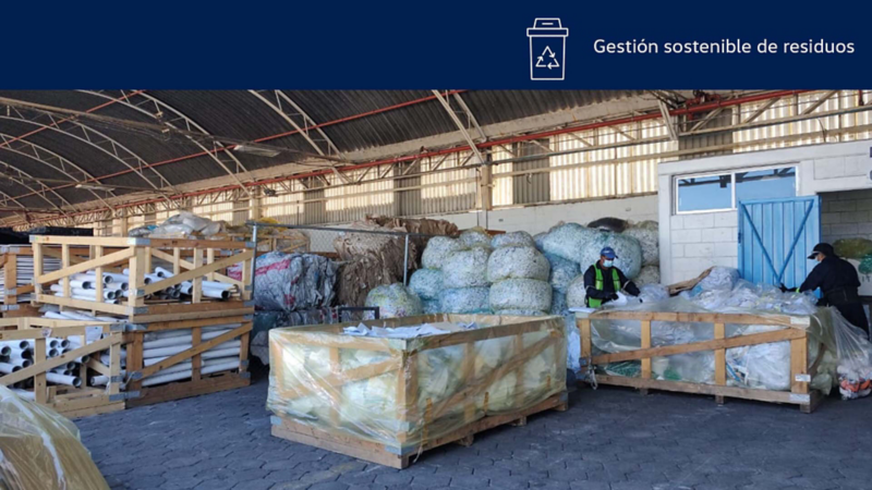 Espacio dentro de planta Volkswagen donde gestionan residuos. 