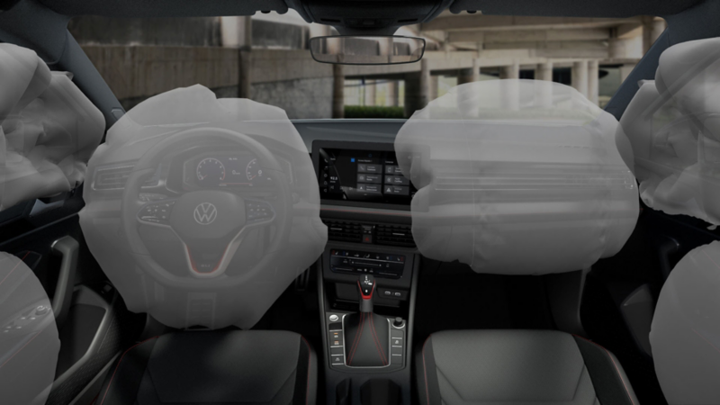 Bolsas de aire para piloto, copiloto y laterales de Jetta GLI 2026. 