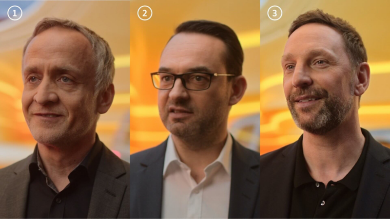 Portraitaufnahme von Albert Kirzinger, Christian Senger und Lars Menge.