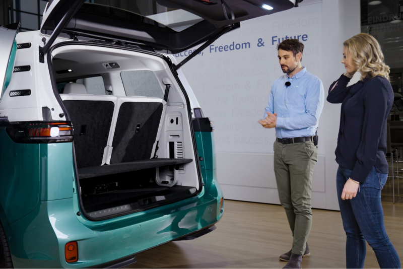 Der Kofferraum des VW ID. Buzz mit langem Radstand.