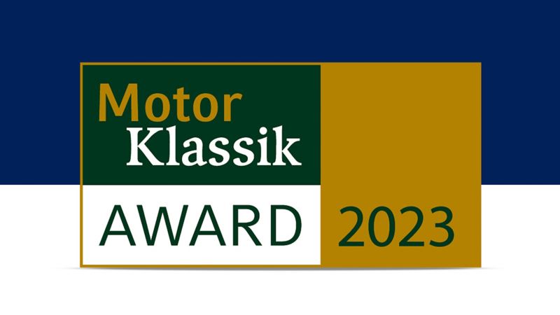 Siegerlogo Motor Klassik Award 2023.