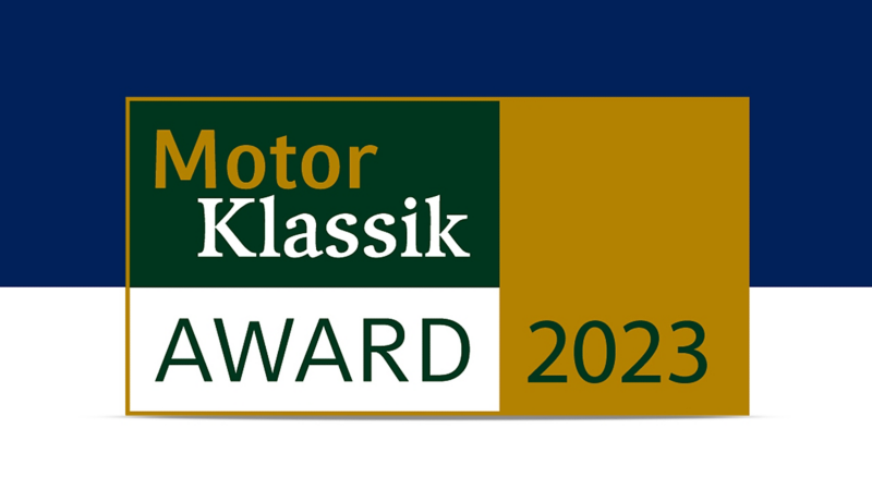 Siegerlogo Motor Klassik Award 2023.