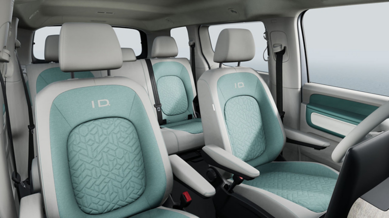 Sustainable seat covers in the VW ID. Buzz.