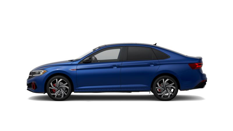 Auto deportivo Jetta GLI 2022 en color azul, con Wireless App Connect.