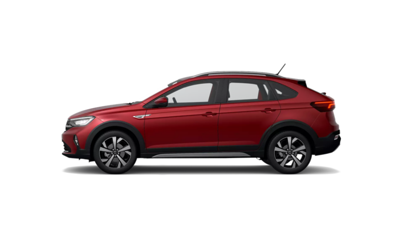 SUV 2022 Nuevo Nivus en color exterior rojo. Incluye Wireless App Connect.