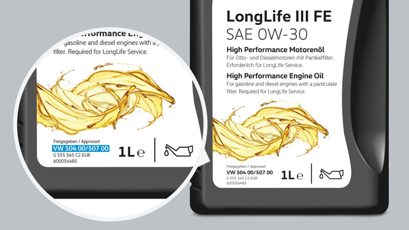 Olej silnikowy Volkswagen LongLife III FE SAE 0W-30.