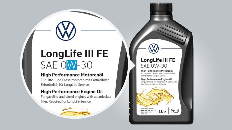 Olej silnikowy Volkswagen LongLife III FE SAE 0W-30.