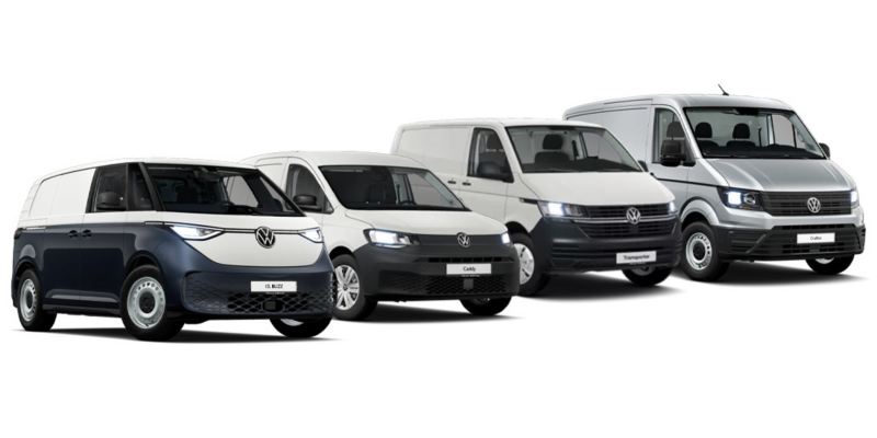 VW-pakettiautot: ID. Buzz Cargo, Caddy Cargo, Transporter ja Crafter