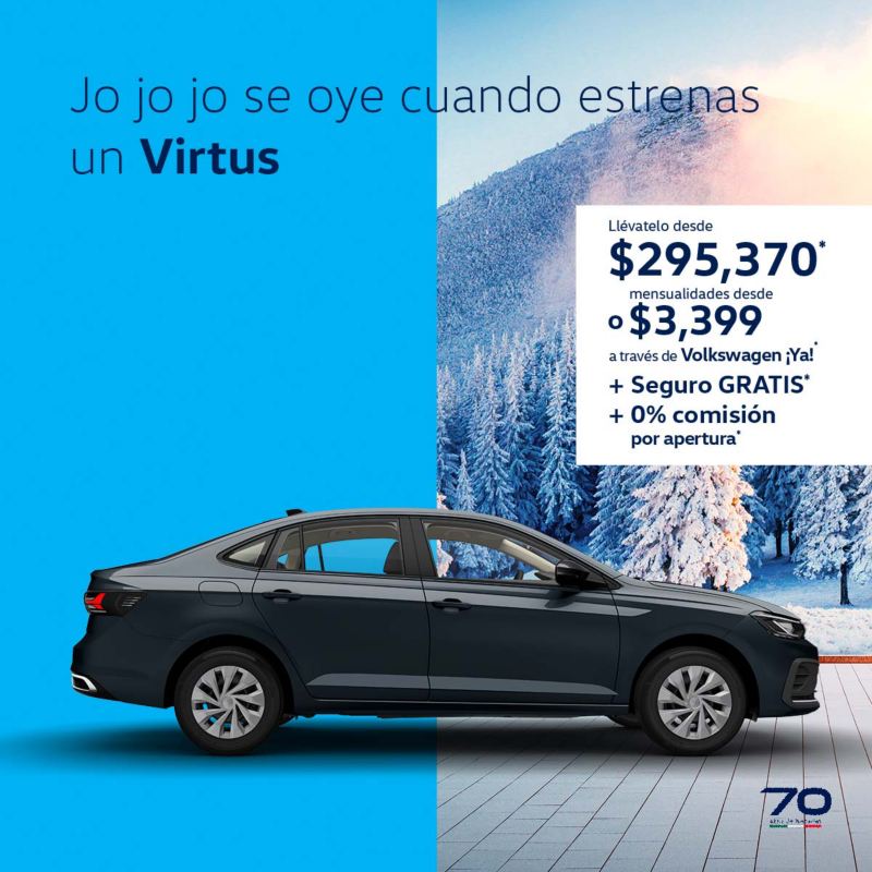 Virtus de Volkswagen. Auto sedán nuevo a 24 meses sin intereses. Promoción de octubre 2024.