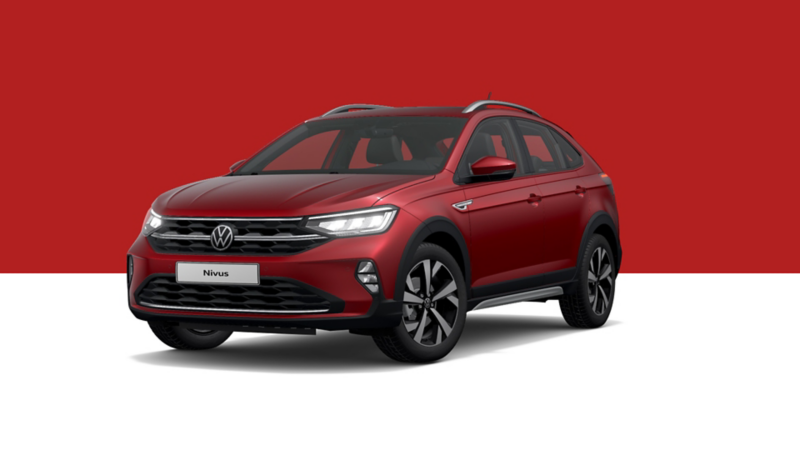 Nivus 2023. SUV de Volkswagen color rojo sunset.