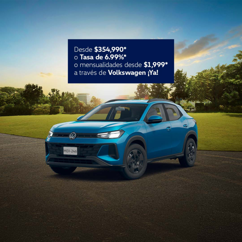 Volkswagen Tera azul muestra oferta de mensualidades y tasa.