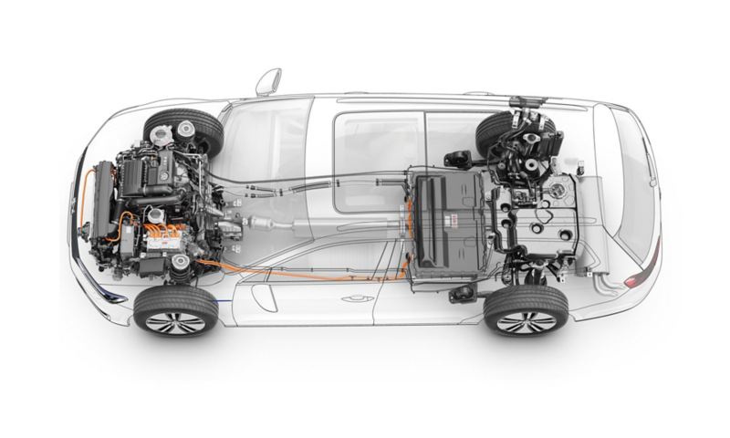 Illustrazione: la tecnologia ibrida plug-in di Volkswagen