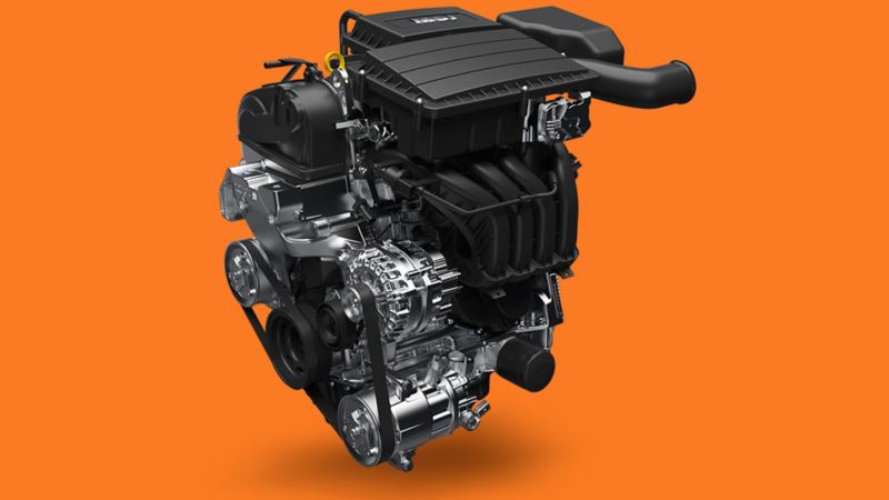 Motor de T-Cross 2024 con 1.6L, 110 Hp y caja automática Tiptronic de 6 velocidades.