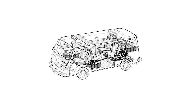 Schemat Volkswagena T2.