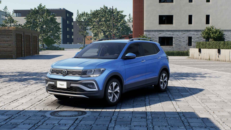 Volkswagen Taigun Confortline 2024. SUV en color azul.