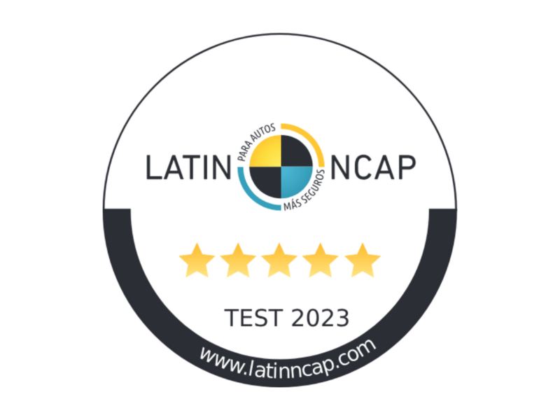 Reconocimiento de 5 estrellas de Latin NCAP, organización que avala la seguridad de Nuevo Taigun 2023.